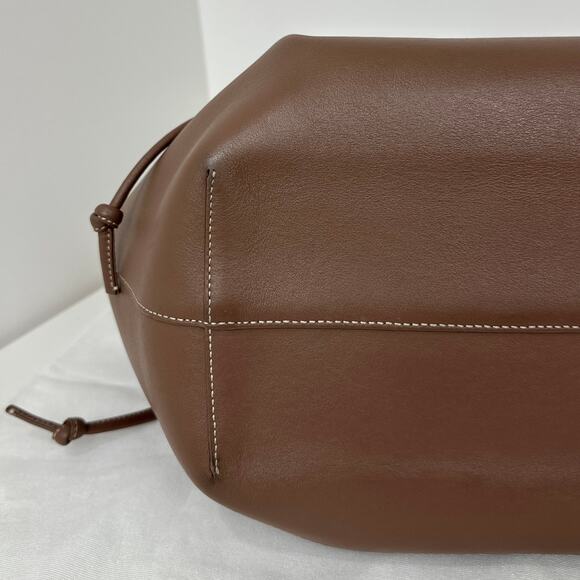 Yuzefi Mochi Large Tote Bag Brown Leather Designer Contemporary Minimalist - Picture 11 of 16